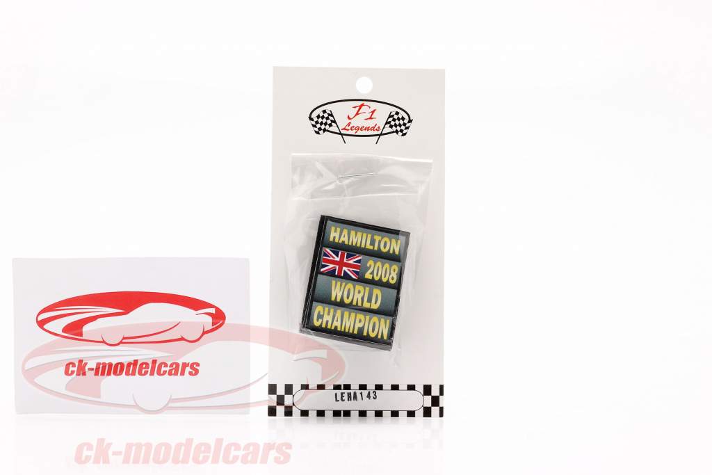 Lewis Hamilton formula 1 Campione del mondo 2008 Tavola da box 1:18 Cartrix