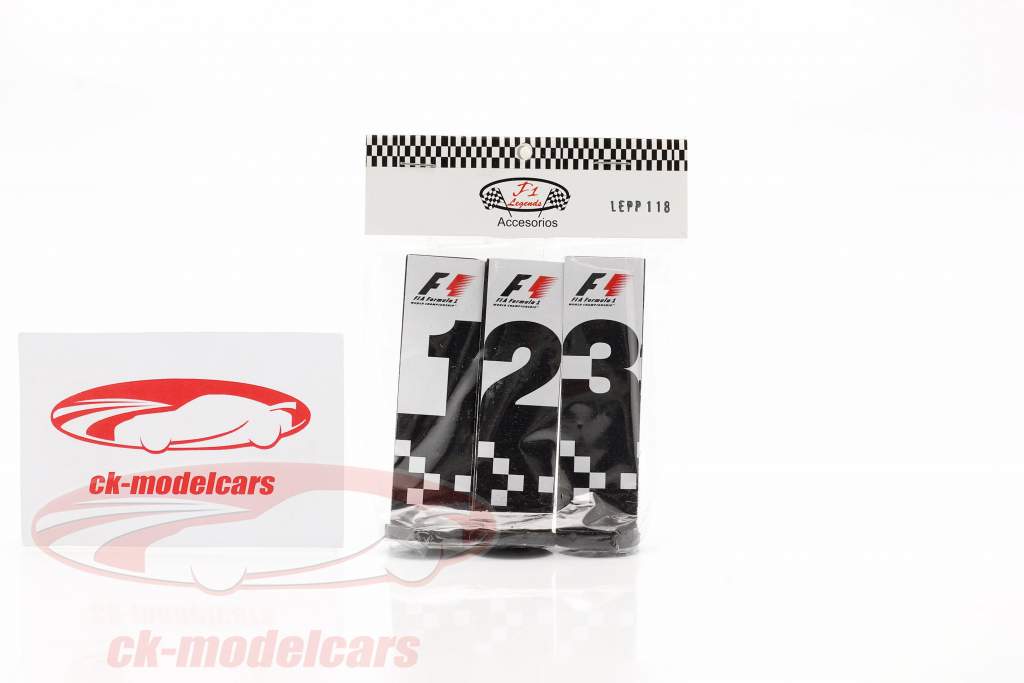 formula 1 Tavole da fossa Podio (Impostato of 3) #1 #2 #3 1:18 Cartrix