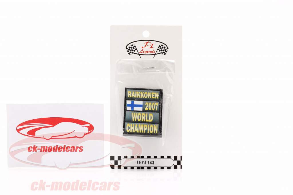Kimi Räikkönen formula 1 World Champion 2007 Pit board 1:18 Cartrix