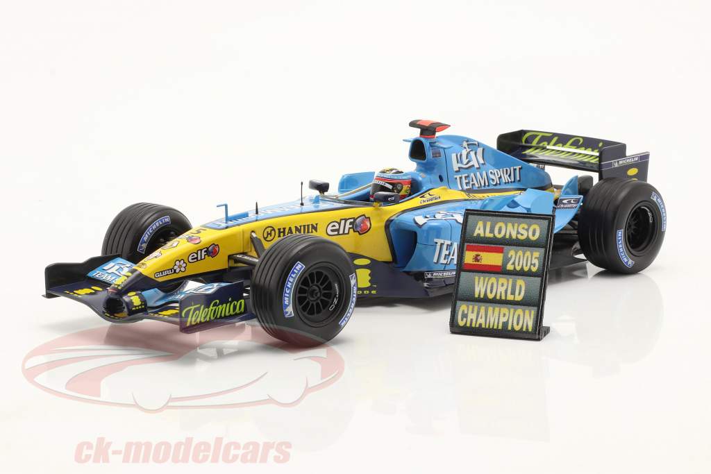 Fernando Alonso formule 1 Wereldkampioen 2005 pitbord 1:18 Cartrix