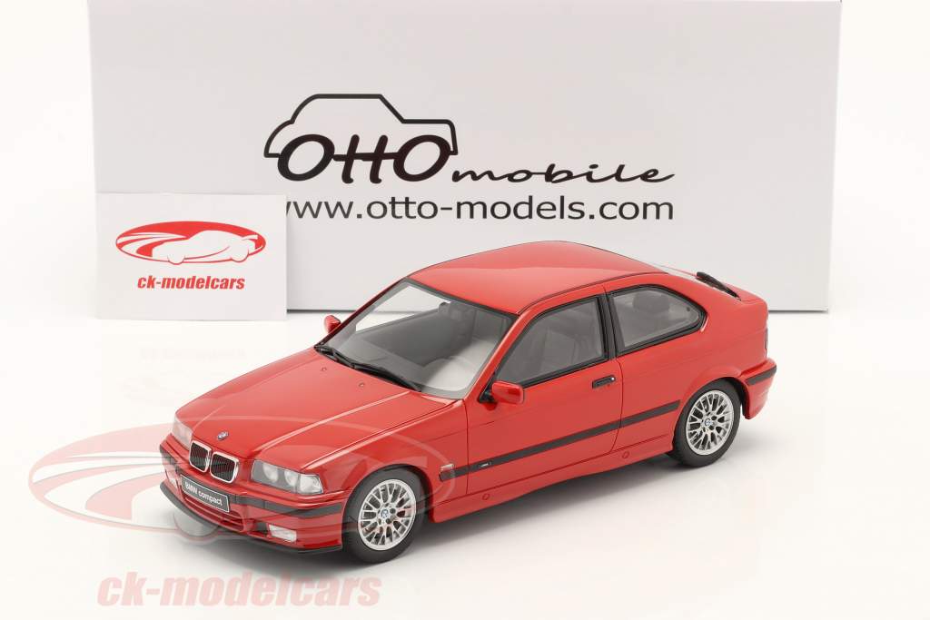 BMW E36 Compact 323ti Byggeår 1998 rød 1:18 OttOmobile
