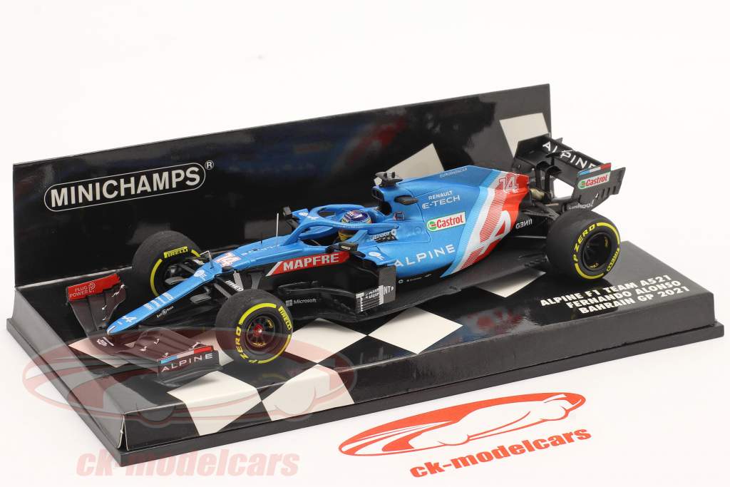 Fernando Alonso Alpine A521 #14 バーレーン GP 方式 1 2021 1:43 Minichamps