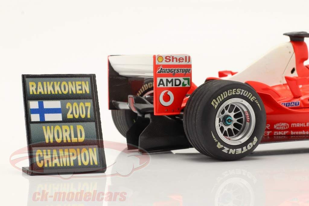 Kimi Räikkönen formula 1 Campione del mondo 2007 Tavola da box 1:18 Cartrix
