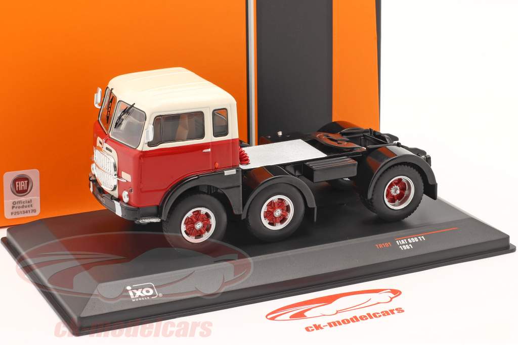 Fiat 690 T1 Byggeår 1961 Rød / hvid 1:43 Ixo