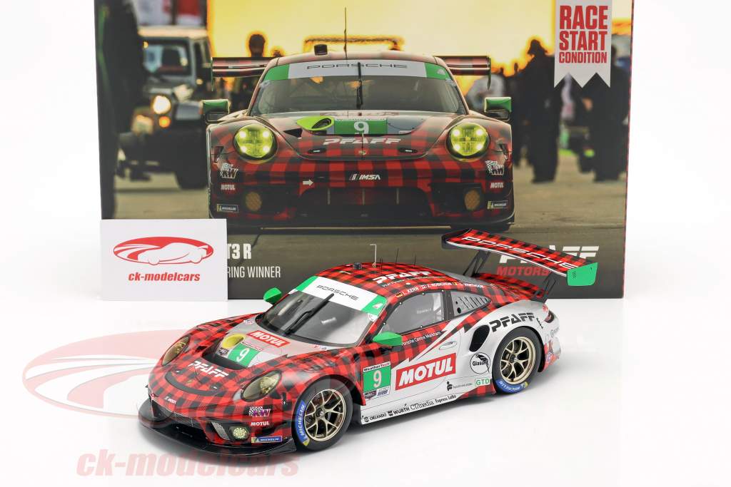 Porsche 911 GT3 R #9 Class Winner 12h Sebring 2021 Pfaff Motorsport 1:18 Spark