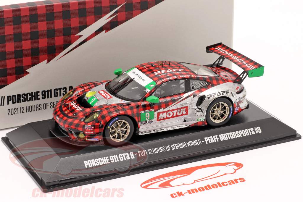 Porsche 911 GT3 R Dirty Version #9 Clase Ganador 12h Sebring 2021 Pfaff Motorsport 1:43 Spark