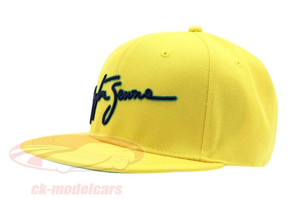 Ayrton Senna gorra Brasil Flat Brim amarillo