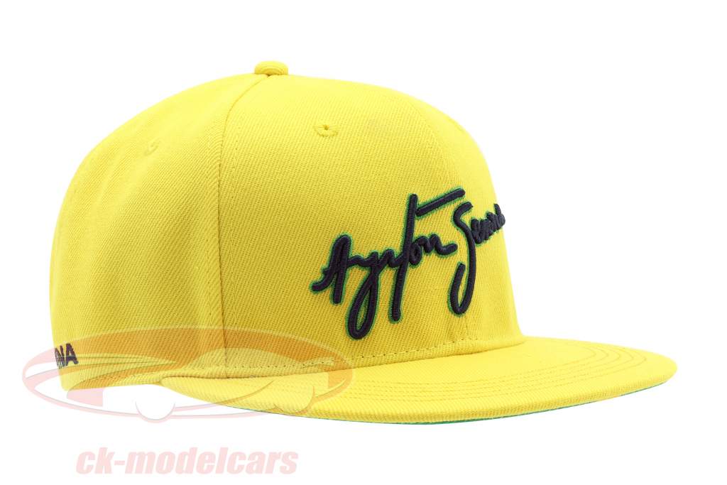 Ayrton Senna gorra Brasil Flat Brim amarillo