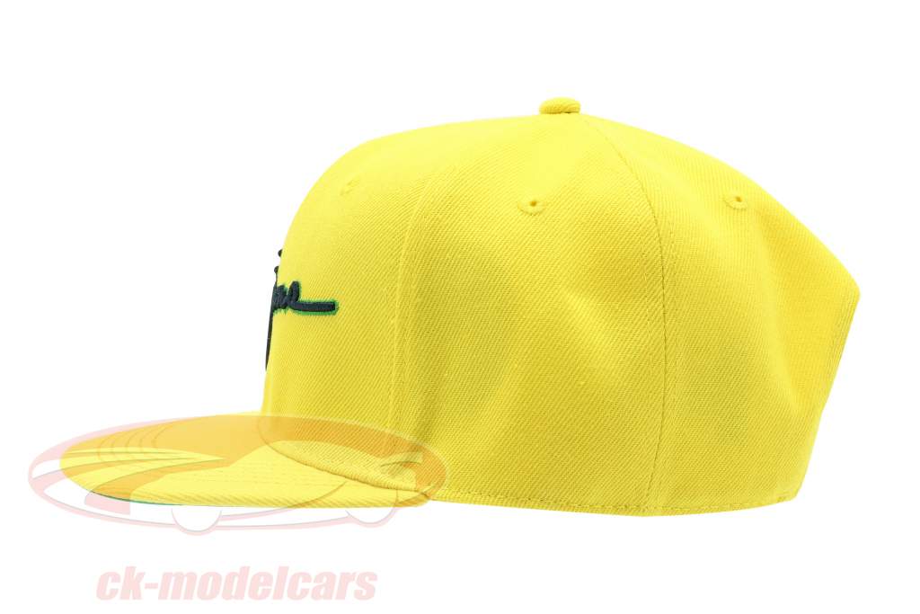 Ayrton Senna gorra Brasil Flat Brim amarillo