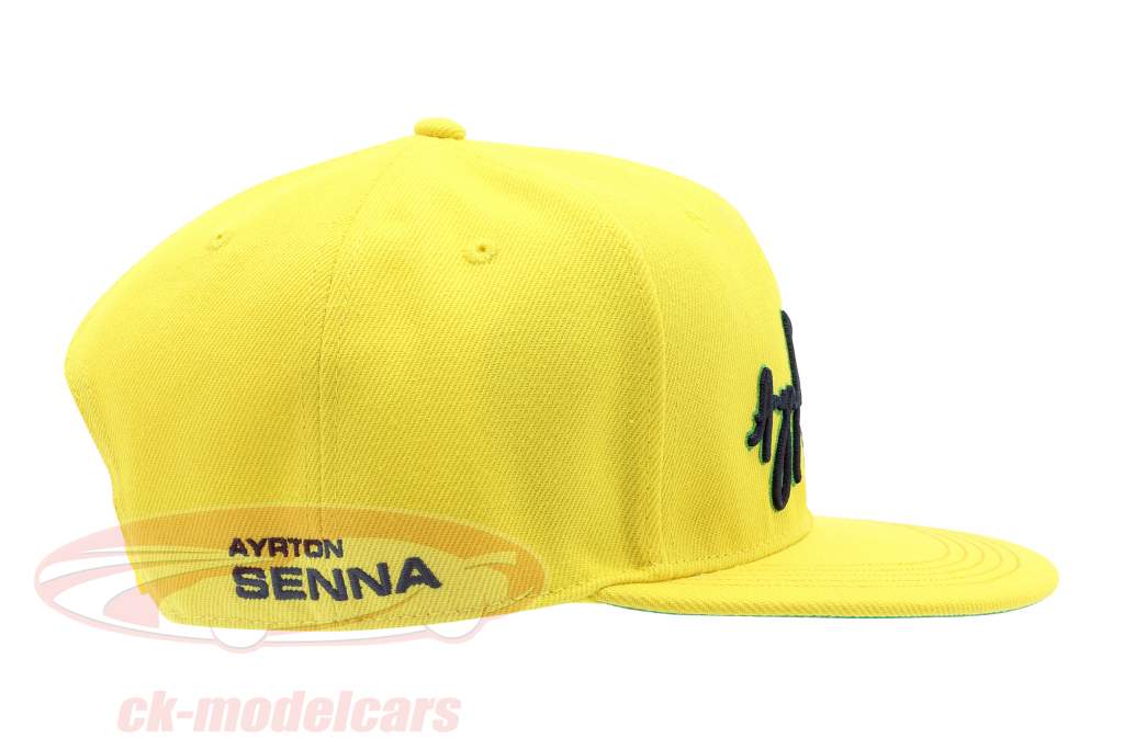 Ayrton Senna gorra Brasil Flat Brim amarillo