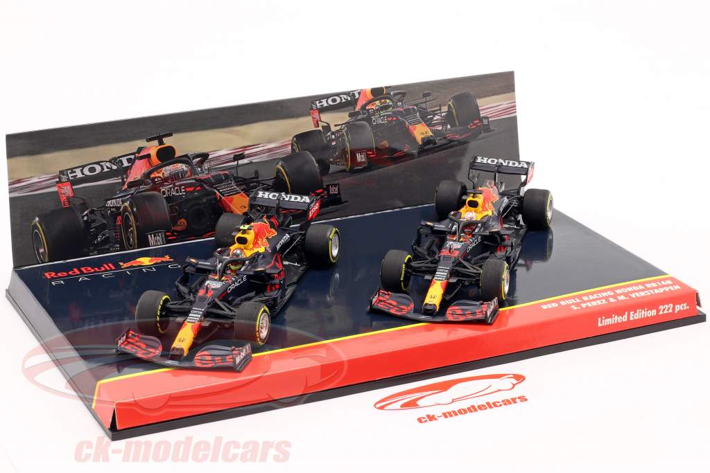 Verstappen #33 & Perez #11 2-Car Set Red Bull Racing RB16B formule 1 2021 1:43 Minichamps