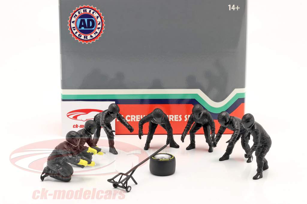 fórmula 1 Pit Crew caracteres colocar #2 equipo negro 1:18 American Diorama