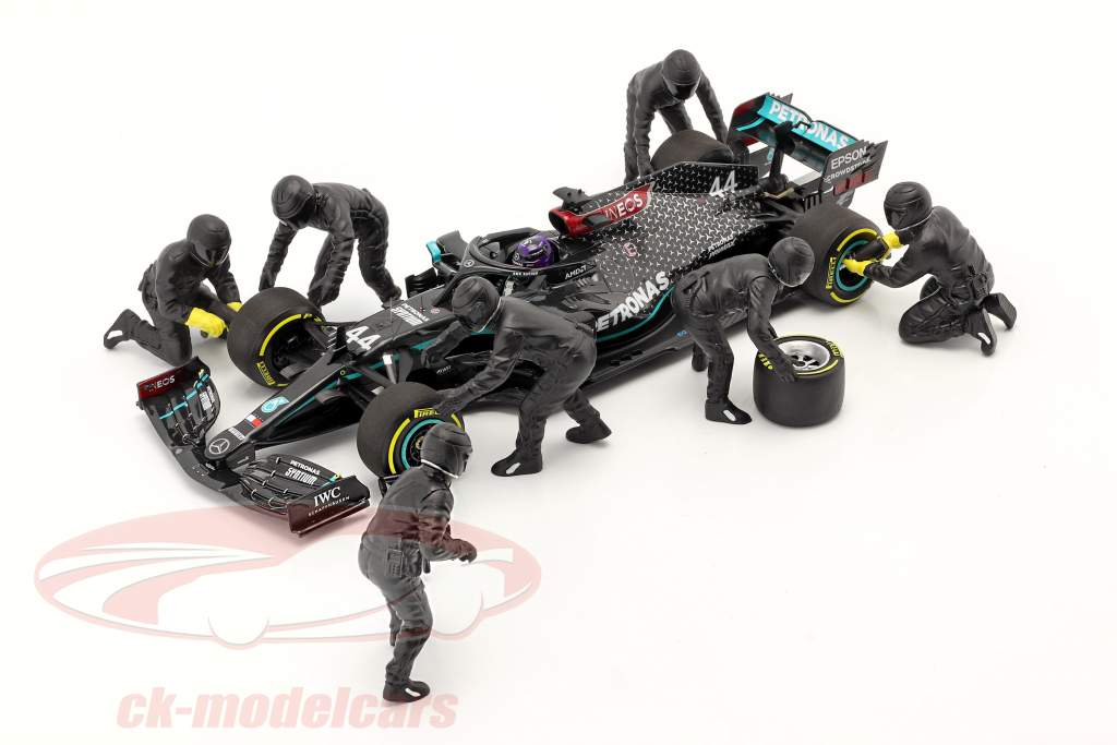 fórmula 1 Pit Crew caracteres colocar #2 equipo negro 1:18 American Diorama