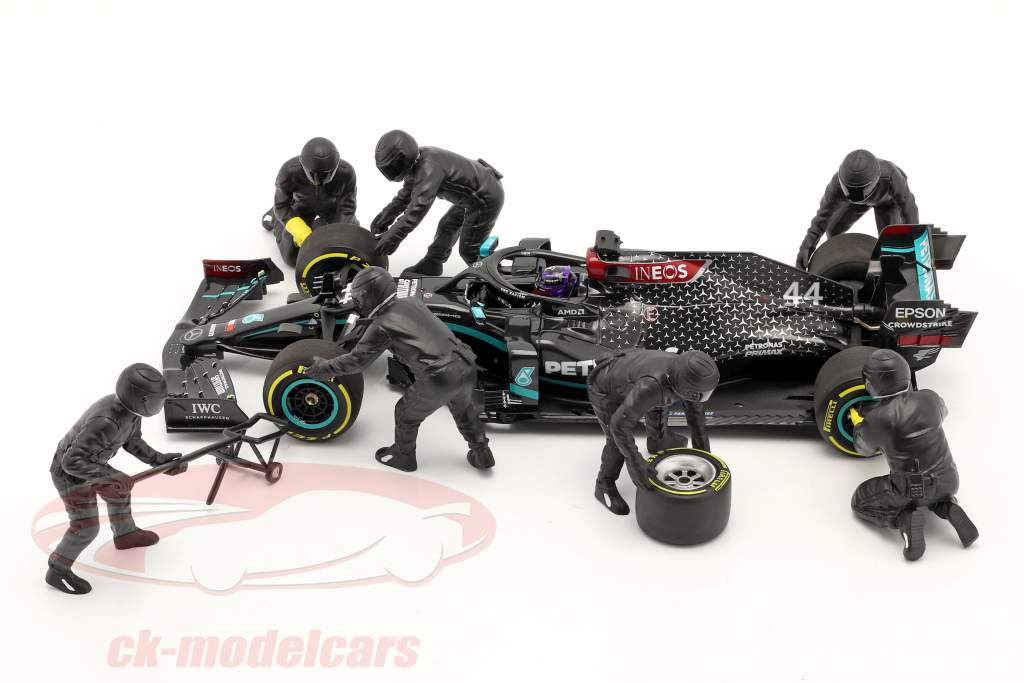 fórmula 1 Pit Crew caracteres colocar #2 equipo negro 1:18 American Diorama