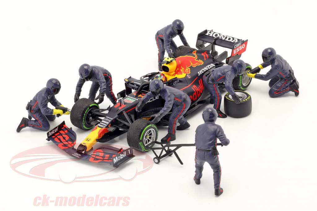 formel 1 Pit Crew tegn sæt #2 hold blå 1:18 American Diorama