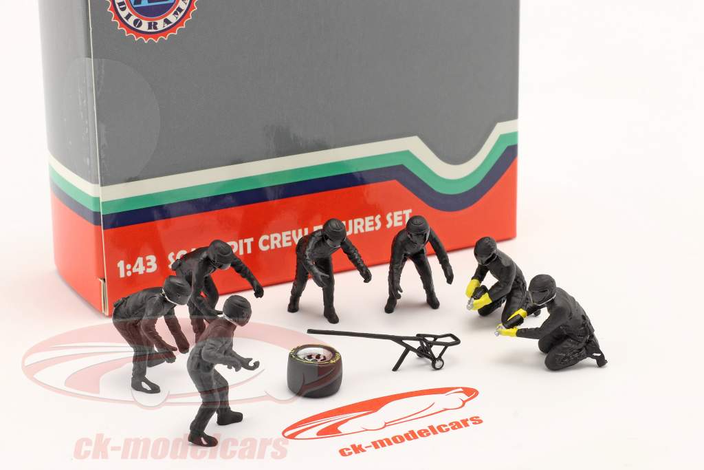 fórmula 1 Pit Crew caracteres colocar #2 equipo negro 1:43 American Diorama