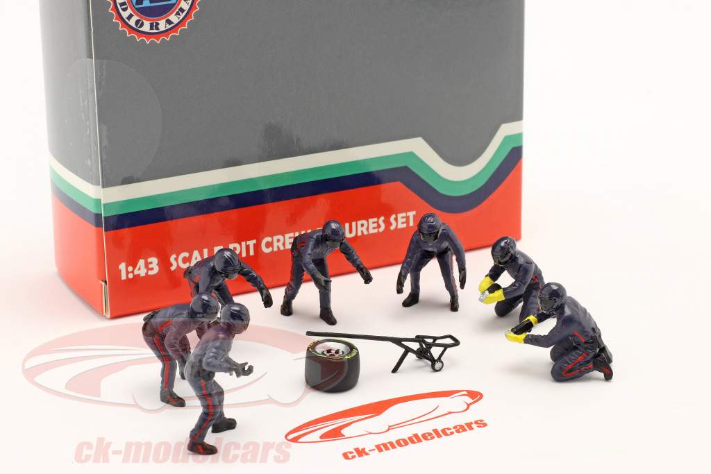 fórmula 1 Pit Crew caracteres colocar #2 equipo azul 1:43 American Diorama