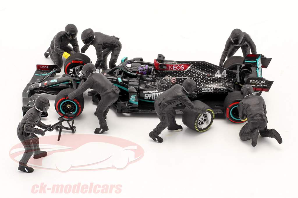 fórmula 1 Pit Crew caracteres colocar #2 equipo negro 1:43 American Diorama