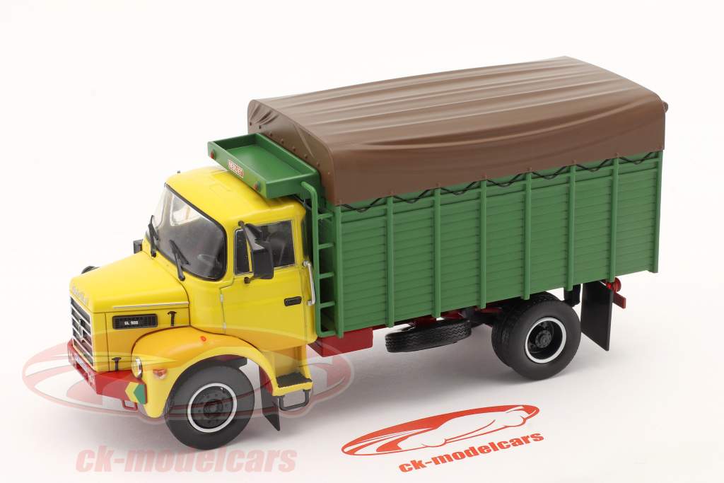 Berliet GL900 5 Tonnes bouwjaar 1976 geel / groente / bruin 1:43 Hachette