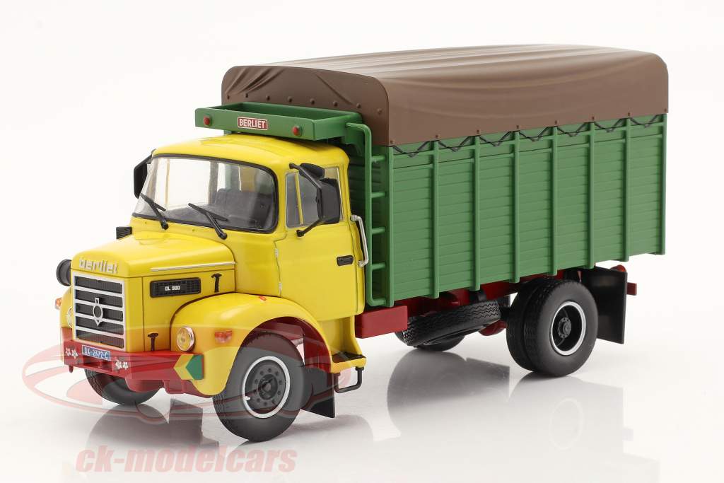 Berliet GL900 5 Tonnes bouwjaar 1976 geel / groente / bruin 1:43 Hachette