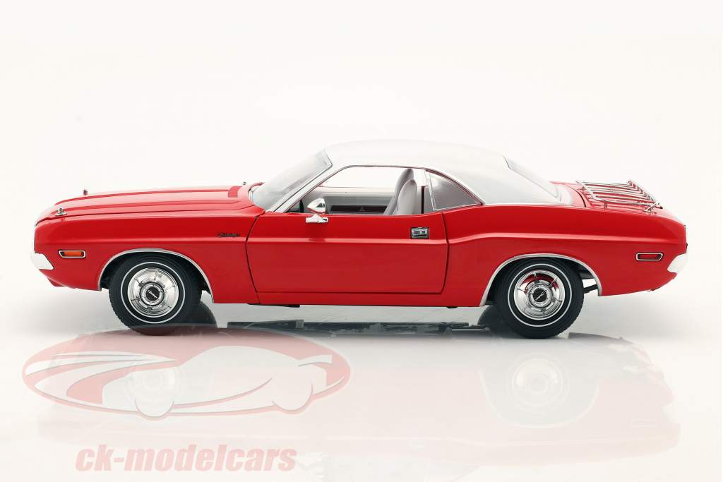 Dodge Challenger Byggeår 1970 Rød / hvid 1:18 Greenlight