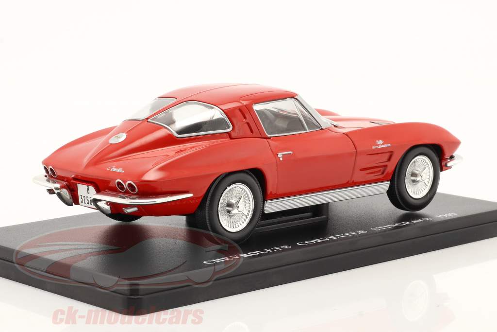 Chevrolet Corvette Stingray 建設年 1963 赤 1:24 Hachette