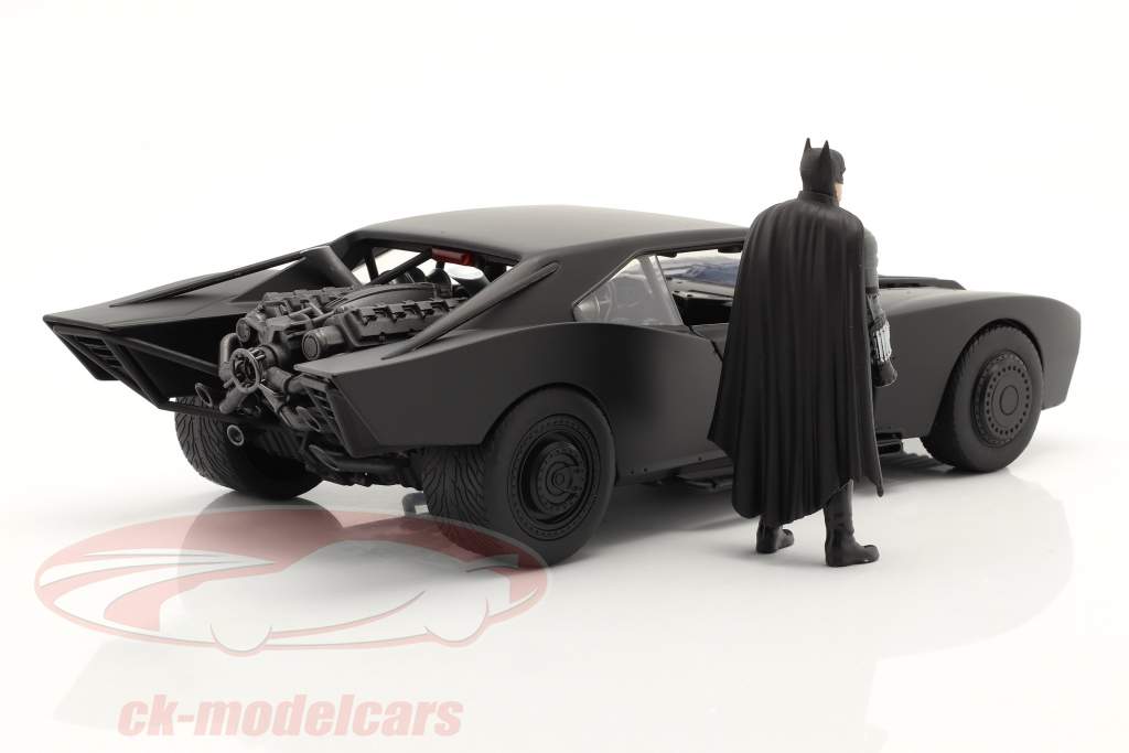 Batmobile Com Batman figura Filme The Batman 2022 Preto 1:18 Jada Toys