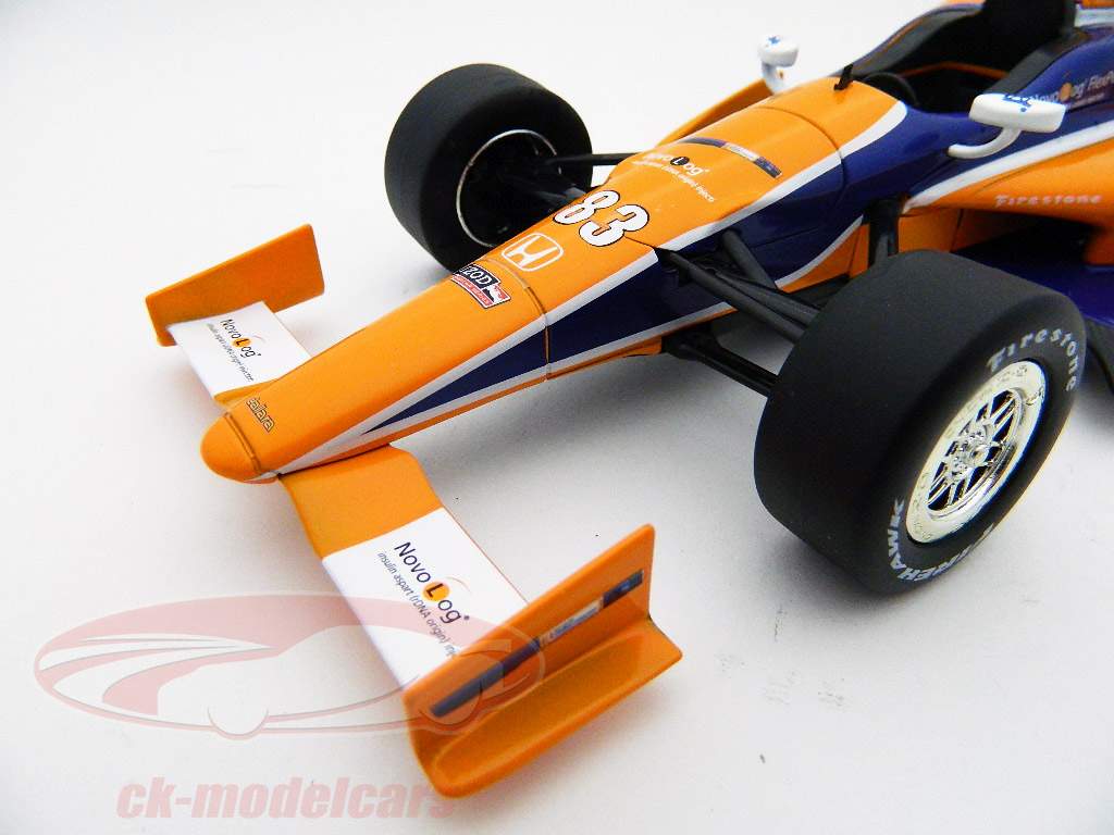 C·キンボールDW12ホンダ＃83インディカーシリーズ2012ガナッシ·レーシング1時18グリーンライト