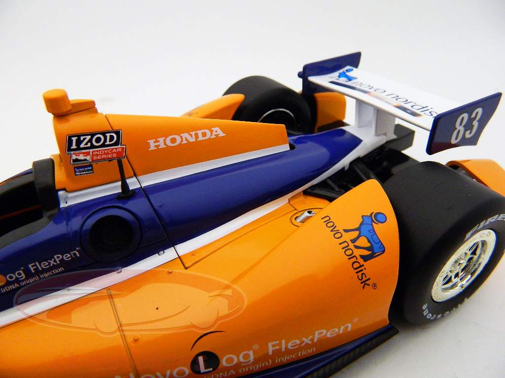 C·キンボールDW12ホンダ＃83インディカーシリーズ2012ガナッシ·レーシング1時18グリーンライト