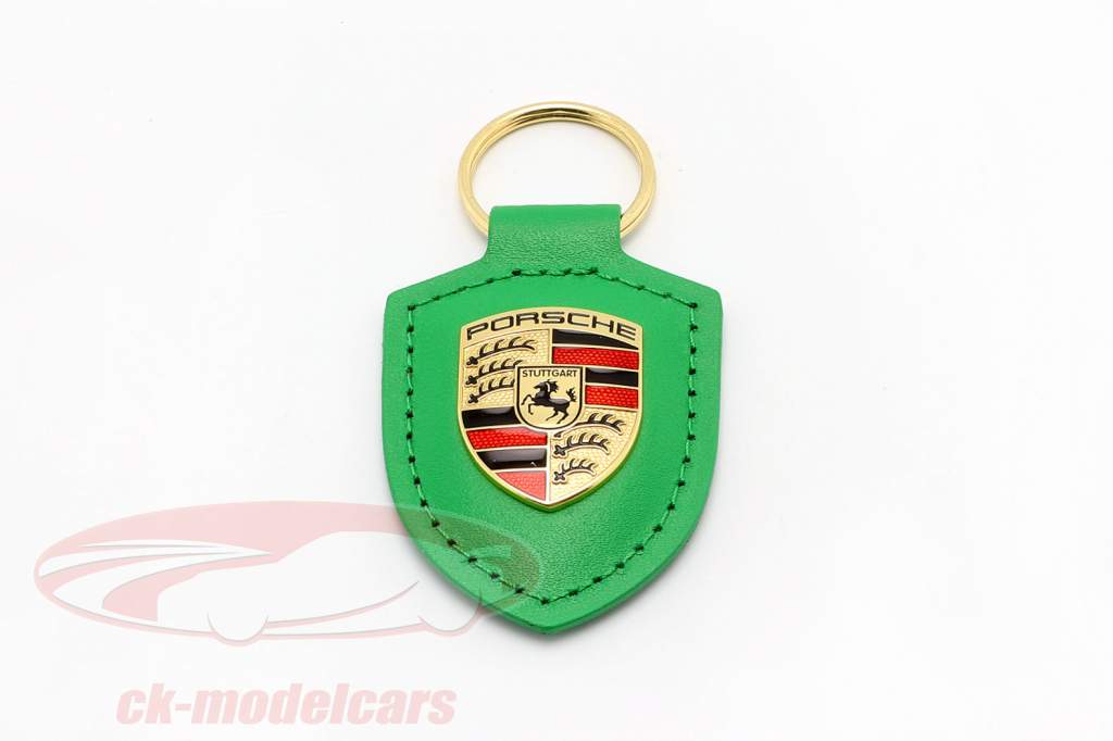 Leer sleutelhanger Porsche insigne Python groente
