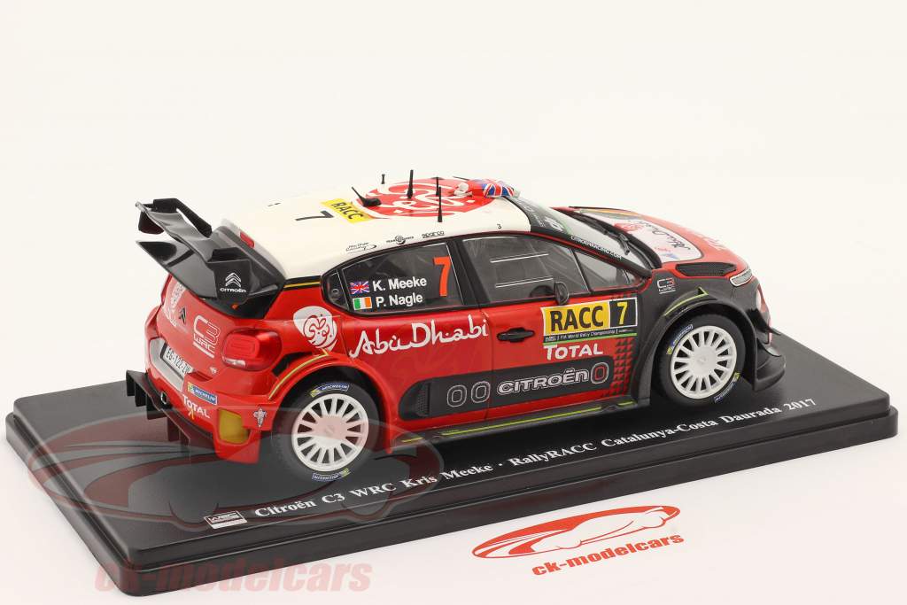 Citroen C3 WRC #7 winnaar Rallye Catalonië 2017 Meeke, Nagle 1:24 hachette