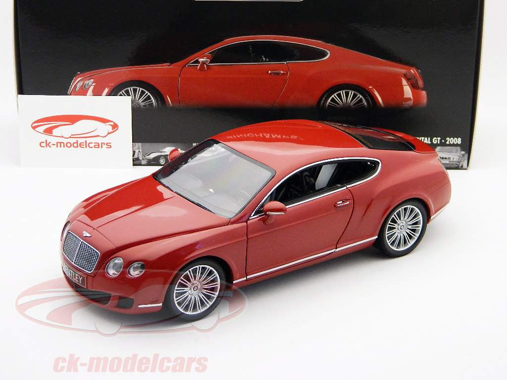 Bentley Continental GT 2008 red 1:18 Minichamps