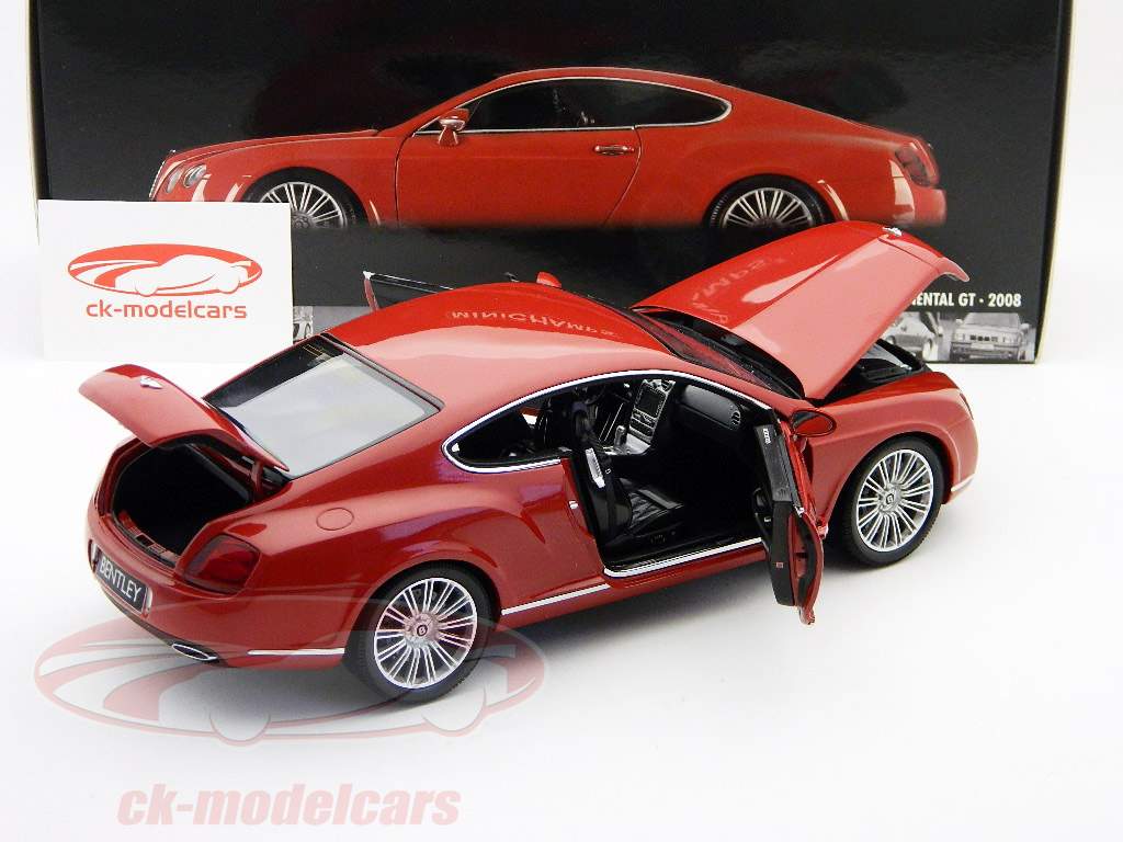 Bentley Continental GT 2008 red 1:18 Minichamps