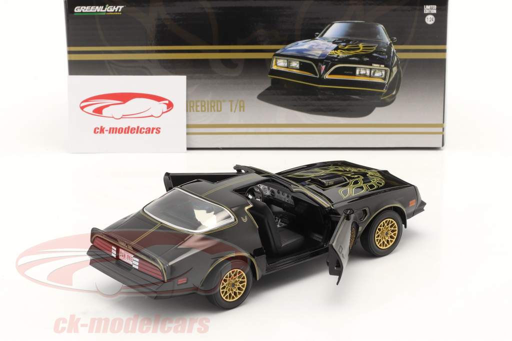 Pontiac Firebird TransAm Ano de construção 1977 Preto / ouro 1:24 Greenlight