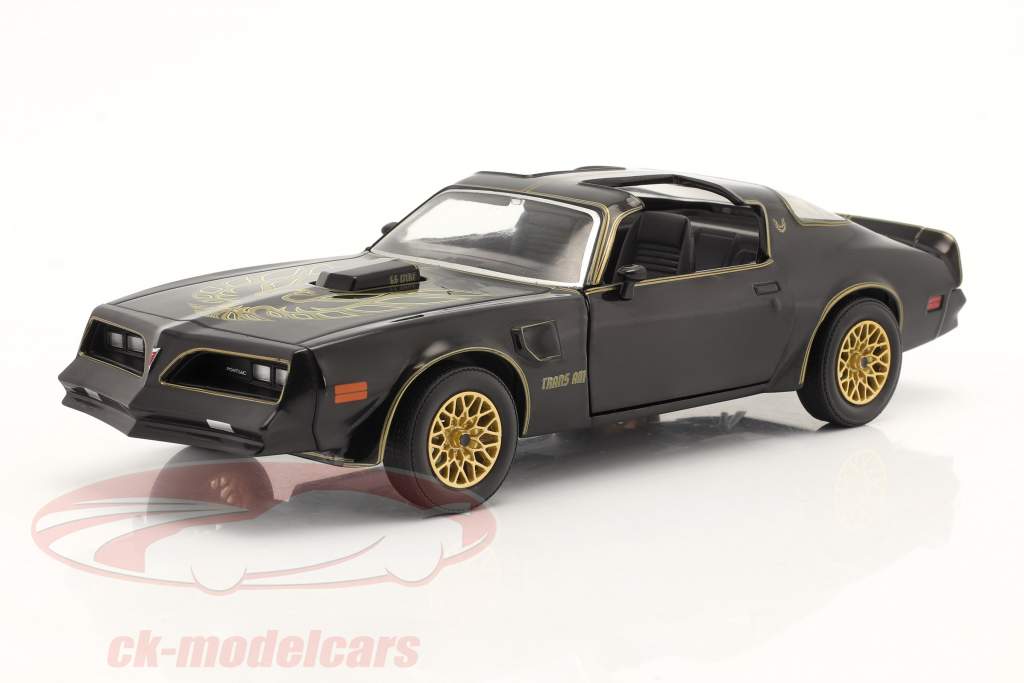 Pontiac Firebird TransAm Ano de construção 1977 Preto / ouro 1:24 Greenlight