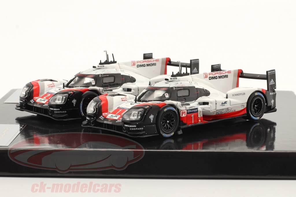 2-Car Set Porsche 919 Hybrid #1 #2 vinder 24h LeMans 2017 1:43 Ixo