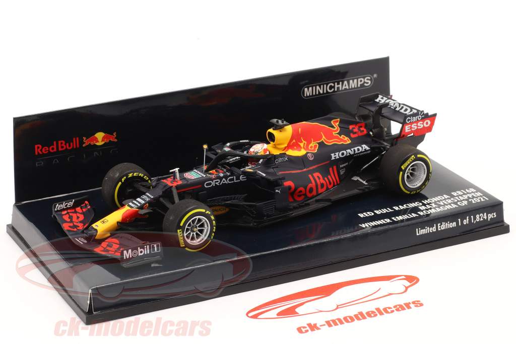 M. Verstappen Red Bull RB16B #33 vinder Emilia-Romagna formel 1 Verdensmester 2021 1:43 Minichamps