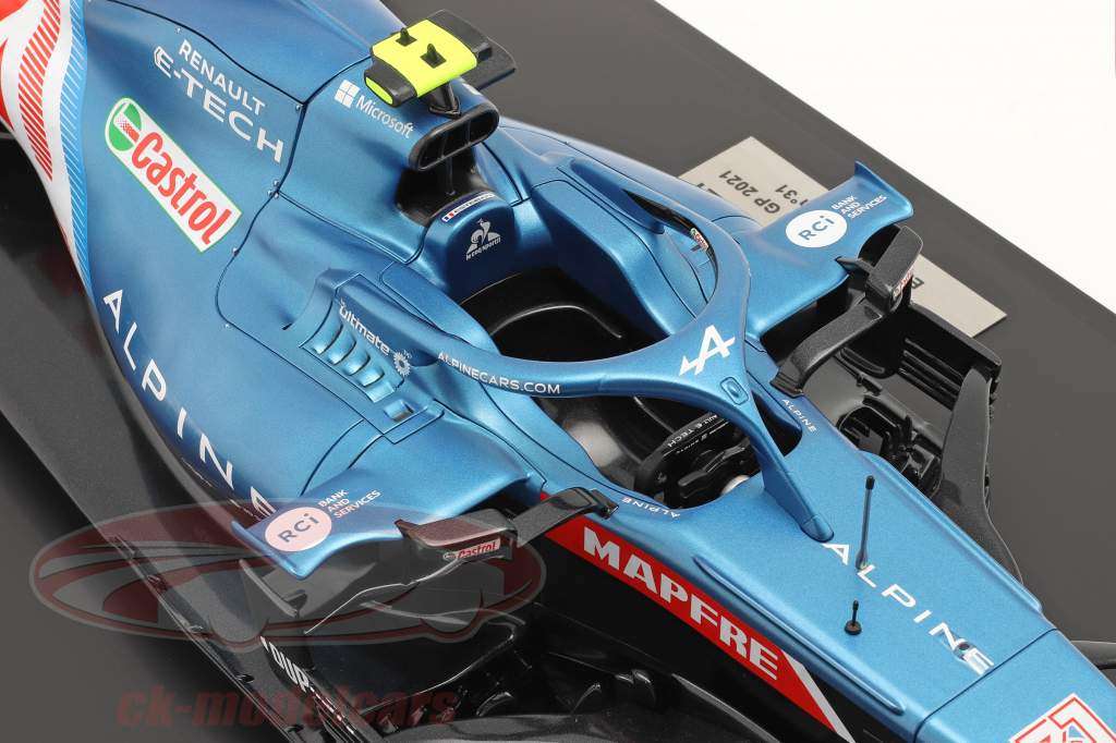 Esteban Ocon Alpine A521 #31 winnaar Hongarije GP formule 1 2021 1:8 HC Models