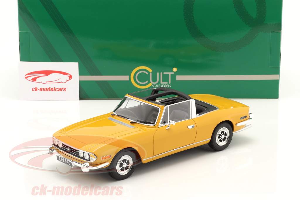 Triumph Stag MK1 Año de construcción 1970 azafrán amarillo 1:18 Cult Scale