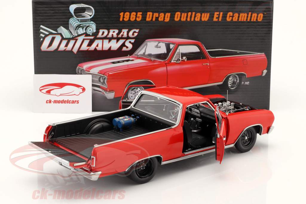 Chevrolet El Camino Drag Outlaw 1965 red / black 1:18 GMP