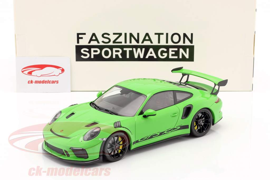 Porsche 911 (991 II) GT3 RS Année de construction 2019 lizard vert / le noir jantes 1:18 Minichamps