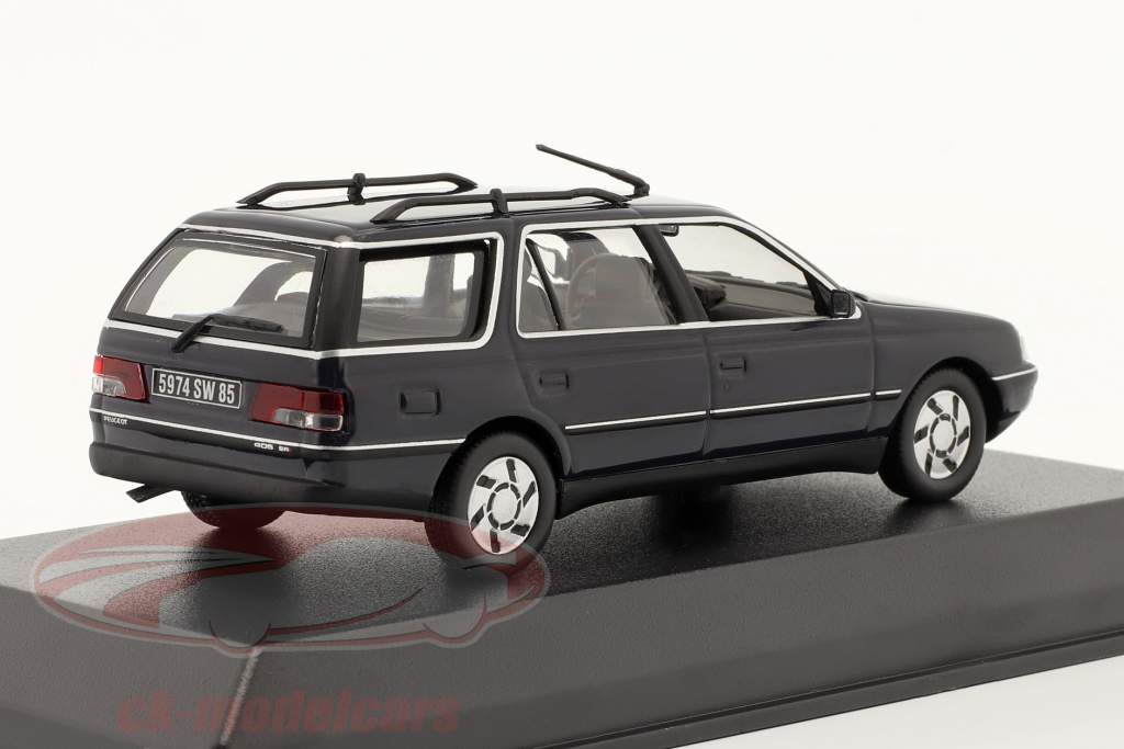Peugeot 405 Break Année de construction 1991 bleu foncé 1:43 Norev