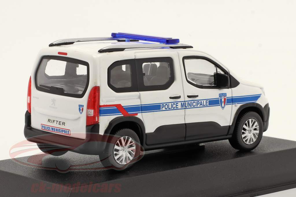 Peugeot Rifter Police Municipale 2019 blanco / azul 1:43 Norev