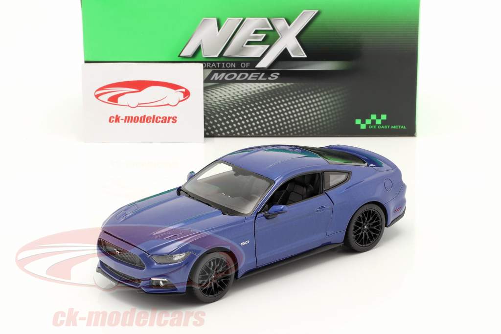Ford Mustang GT 年 2015 ブルー 1:24 Welly