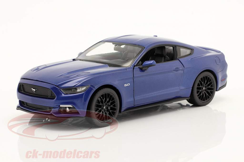 Ford Mustang GT 年 2015 ブルー 1:24 Welly