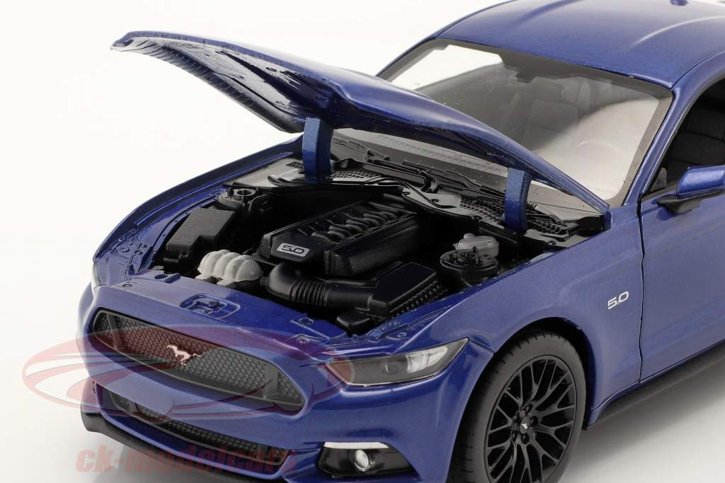 Ford Mustang GT 年 2015 ブルー 1:24 Welly