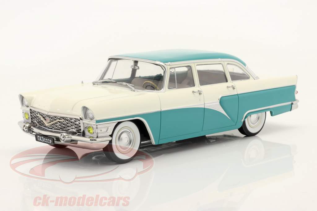 GAZ 13 Seagull Año de construcción 1959 turquesa / blanco 1:18 Triple9