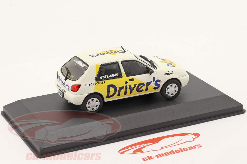 Ford Fiesta CLX auto-école Année de construction 1997 blanche / jaune 1:43 Hachette