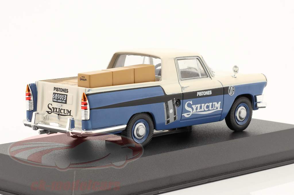Siam Argenta Pick-Up Pistones Sylicum 1963 bleu / blanche 1:43 Hachette