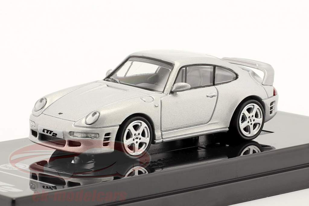 Porsche RUF CTR2 LHD argento 1:64 Modelli Paragon